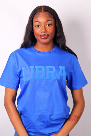 Royal Blue Zodiac Puff Print T-Shirt