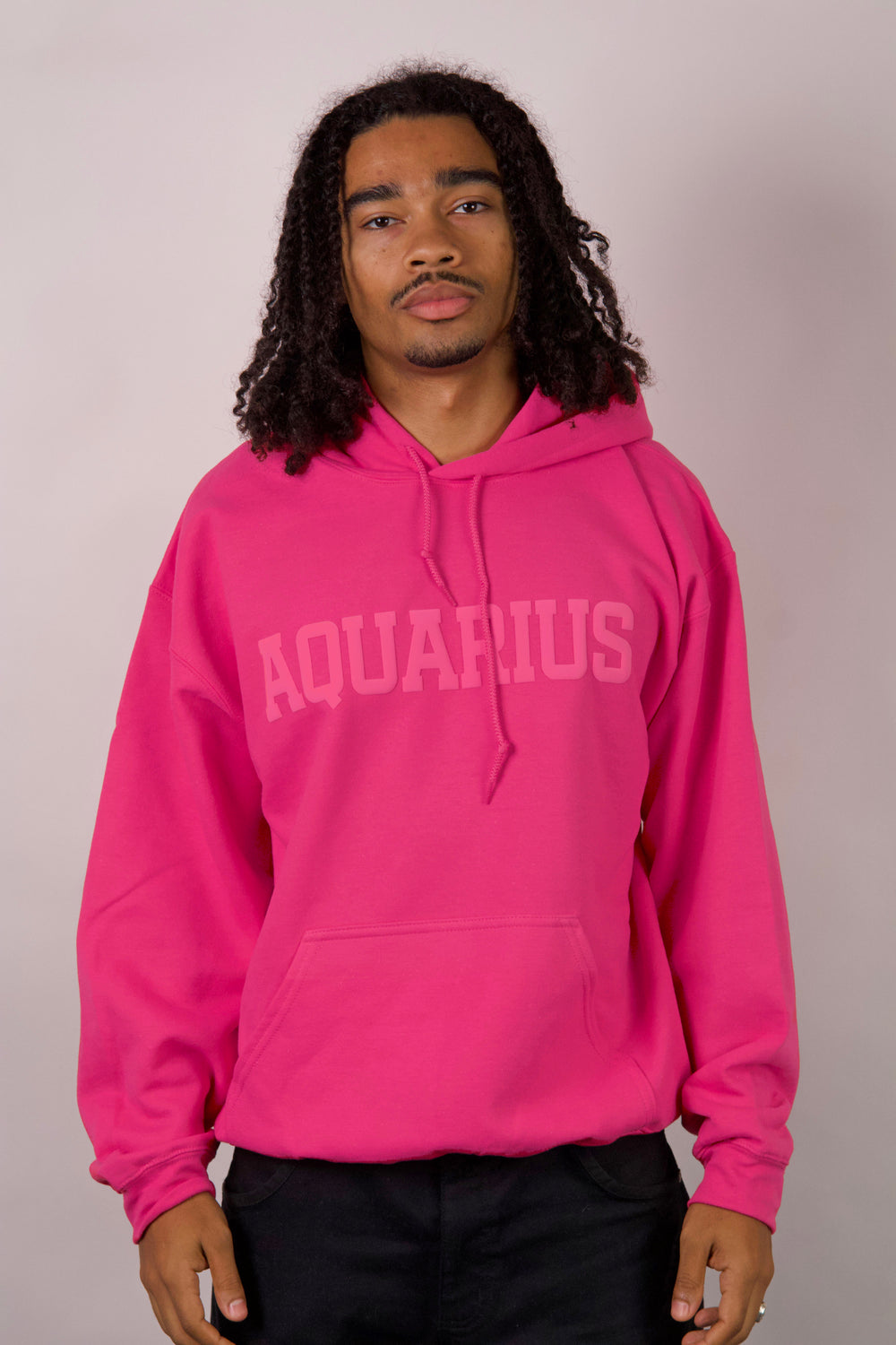 Pink Zodiac Puff Print Hoodie