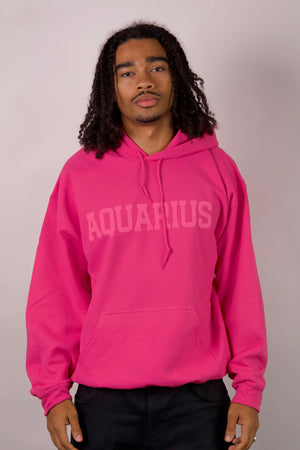 Pink Zodiac Puff Print Hoodie