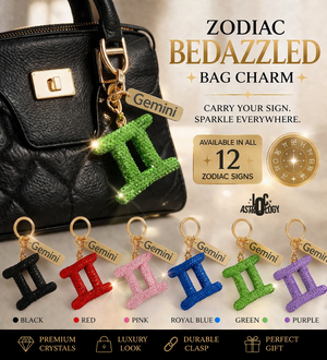 Zodiac Bedazzled Bag Charm/Keychain