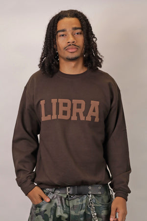 Chocolate Zodiac Puff Print Crewneck
