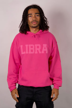 Pink Zodiac Puff Print Hoodie