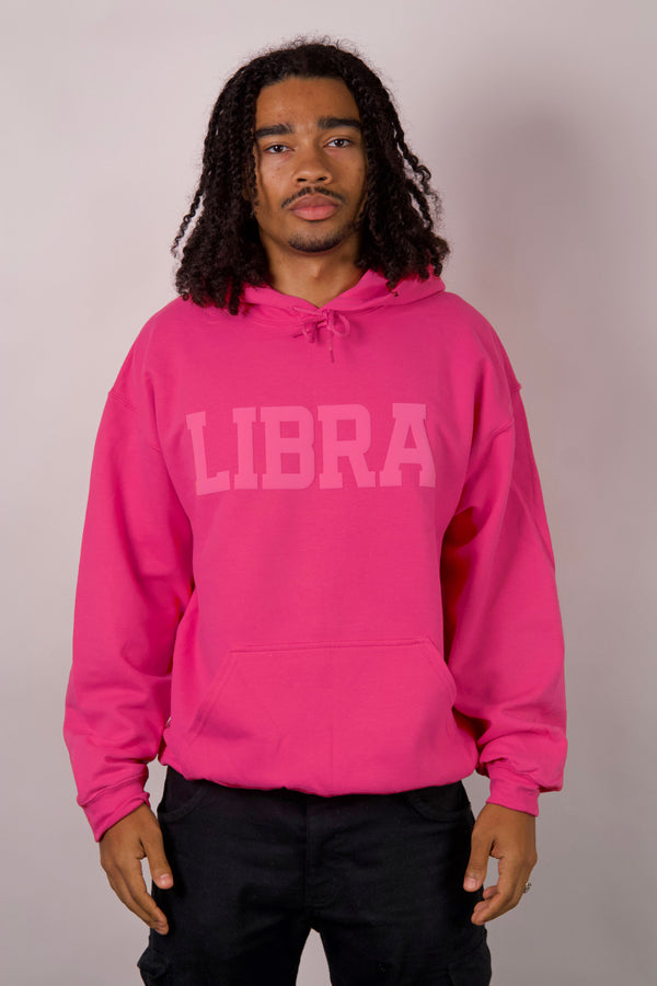 Pink Zodiac Puff Print Hoodie