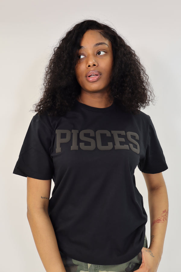 Black Zodiac Puff Print T-Shirt