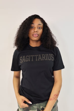 Black Zodiac Puff Print T-Shirt