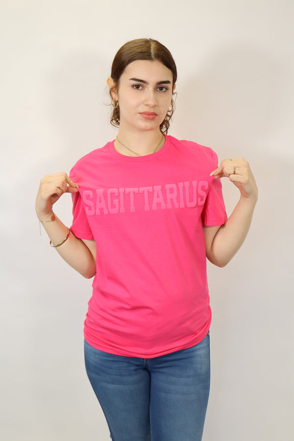 Pink Zodiac Puff Print T-Shirt