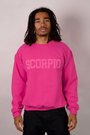 Pink Zodiac Puff Print Crewneck