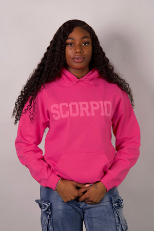Pink Zodiac Puff Print Hoodie