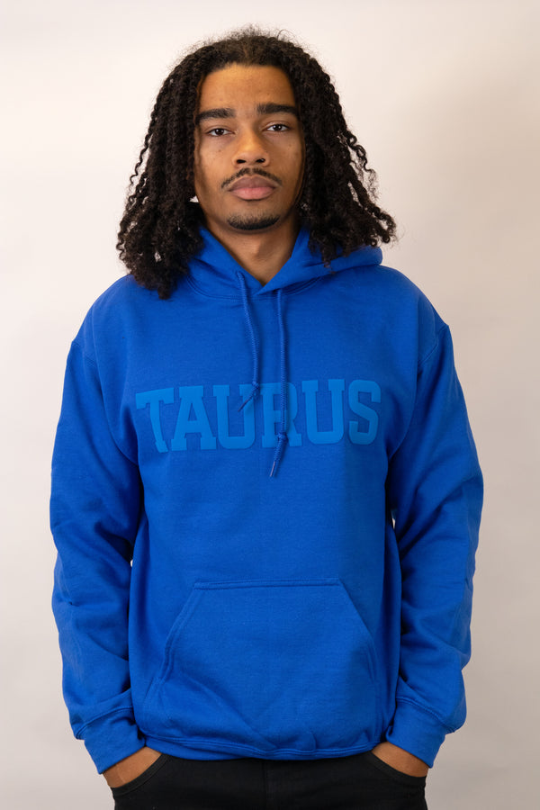 Royal Blue Zodiac Puff Print Hoodie