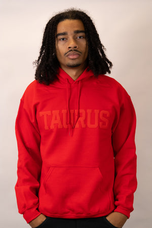 Red Zodiac Puff Print Hoodie