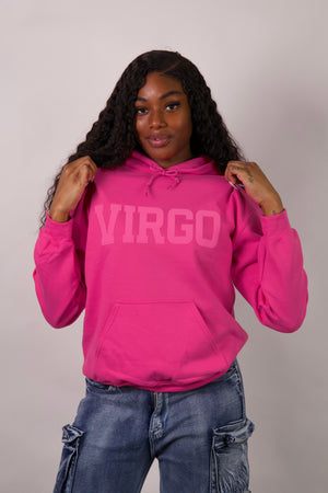 Pink Zodiac Puff Print Hoodie